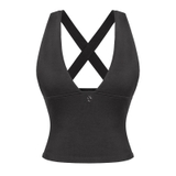 SISTERS Áo croptop đan chéo lưng Franny - Đen