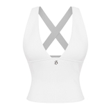 SISTERS Áo croptop đan chéo lưng Franny - Trắng