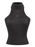 SISTERS Áo croptop cổ lọ Pruce - Đen