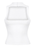 SISTERS Áo croptop khoét lưng Tullia - Trắng