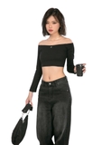 Sisters Áo croptop trễ vai Loli