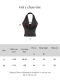 SISTERS Áo croptop cổ đổ đan dây ngực Chelsea
