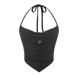 SISTERS Áo yếm cổ đổ ánh kim Sephine