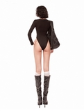 Sisters Bodysuit tay dài cổ tim Downie