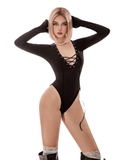 SISTERS Bodysuit xẻ cổ đan dây ngực Dionysus