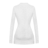 SISTERS Váy đầm body cổ cao tay dài Seraphina - Xám trắng