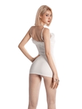 SISTERS Váy đầm body hai dây phối lông vũ Aimée