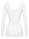 SISTERS Đầm body tay dài cổ vuông Giada - Trắng