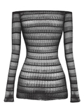 SISTERS Váy đầm body trễ vai xuyên thấu Talitha - Đen