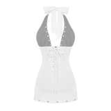 SISTERS Váy đầm body cổ yếm cột nơ Bibiane