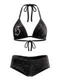 SISTERS Bikini 2 mảnh nhung ép cườm Graziella - Đen