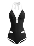 SISTERS Swimsuit cổ yếm phối viền Fiorella
