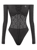 SISTERS Swimsuit trễ vai phối ren Delfina