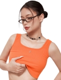 Sisters Áo croptop bản to thun gân co giãn Lendi