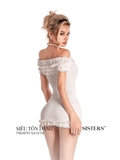 SISTERS Váy đầm body nhún vai Charmy