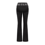 SISTERS Set áo khoác quần dài lưng lật ép đá Caspian - Đen