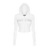 SISTERS Set áo khoác quần dài lưng lật ép đá Caspian - Trắng