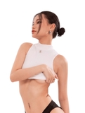 Sisters Áo croptop cổ lọ thun gân co giãn Mico