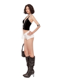 Sisters Áo croptop cổ yếm đan dây ngực Caridwen