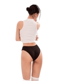 Sisters Áo croptop cổ lọ thun gân co giãn Mico