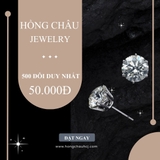 Hoa Tai 0001 - Đá Cao Cấp - Viên chủ 5ly - Bạc 925