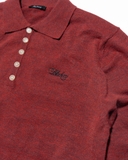 KNIT POLO LONGSLEEVE RED WINE