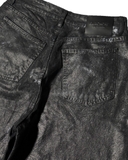 Black coated wide pants