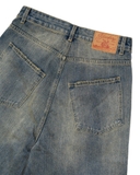 Cut off blue denim shorts