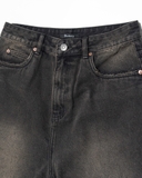 Cut off black denim shorts