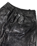 Black coated wide pants