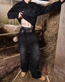 Dirty black baggy jean