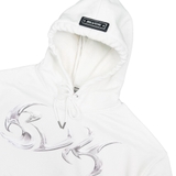 Hoodie white metal BLK logo