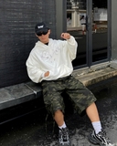 Hoodie white metal BLK logo