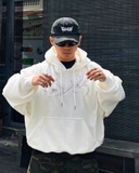 Hoodie white metal BLK logo