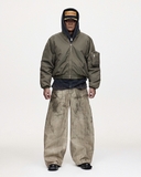 Muddy coated wide pants