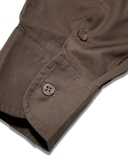 wrinkled poplin logo long-sleeve brown Shirts