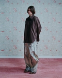 Muddy coated wide pants