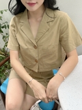 Set Linen Nâu Gootik Fashion