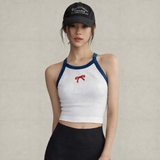 Áo 2 Dây Croptop Thêu Nơ Cotton Cao Cấp
