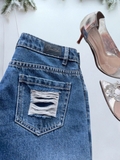 Quần Jeans nữ lưng cao loang màu cực chất - GOOTIKFASHION
