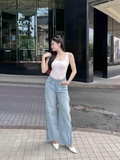 Quần jeans ống suông xẻ nút cá tính & năng động - GOOTIKFASHION
