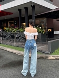 Quần Jeans nữ lưng cao loang màu cực chất - GOOTIKFASHION
