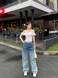 Quần Jeans nữ lưng cao loang màu cực chất - GOOTIKFASHION