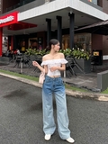Quần Jeans nữ lưng cao loang màu cực chất - GOOTIKFASHION