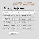 Quần Jeans đính đá cao cấp dáng suông ống rộng Hack dáng cực đỉnh thương hiệu GOOTIK Fashion