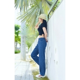 Quần Denim Nữ Lưng Cao Ống Suông Rộng Chất Denim Cao Cấp - GOOTIKFASHION