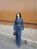 Quần Denim Nữ Lưng Cao Ống Suông Rộng Chất Denim Cao Cấp - GOOTIKFASHION