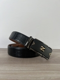 Thắt Lưng Nam da bò vân cá sấu 2 lớp bản 3.5cm-Khoá Tự Động-Thương Hiệu Gootik Fashion