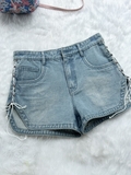 Quần Short Jeans Phối Dây