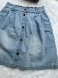 Chan Váy Denim Lưng Chun